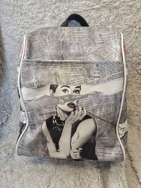 NWT DOGO Fashion Newspaper Print Backpack